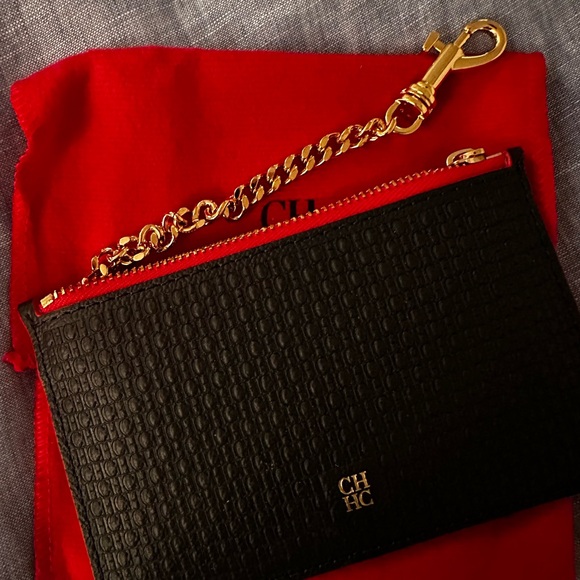 Carolina Herrera Handbags - NIB Carolina Herrera Black Wallet/card case with key chain